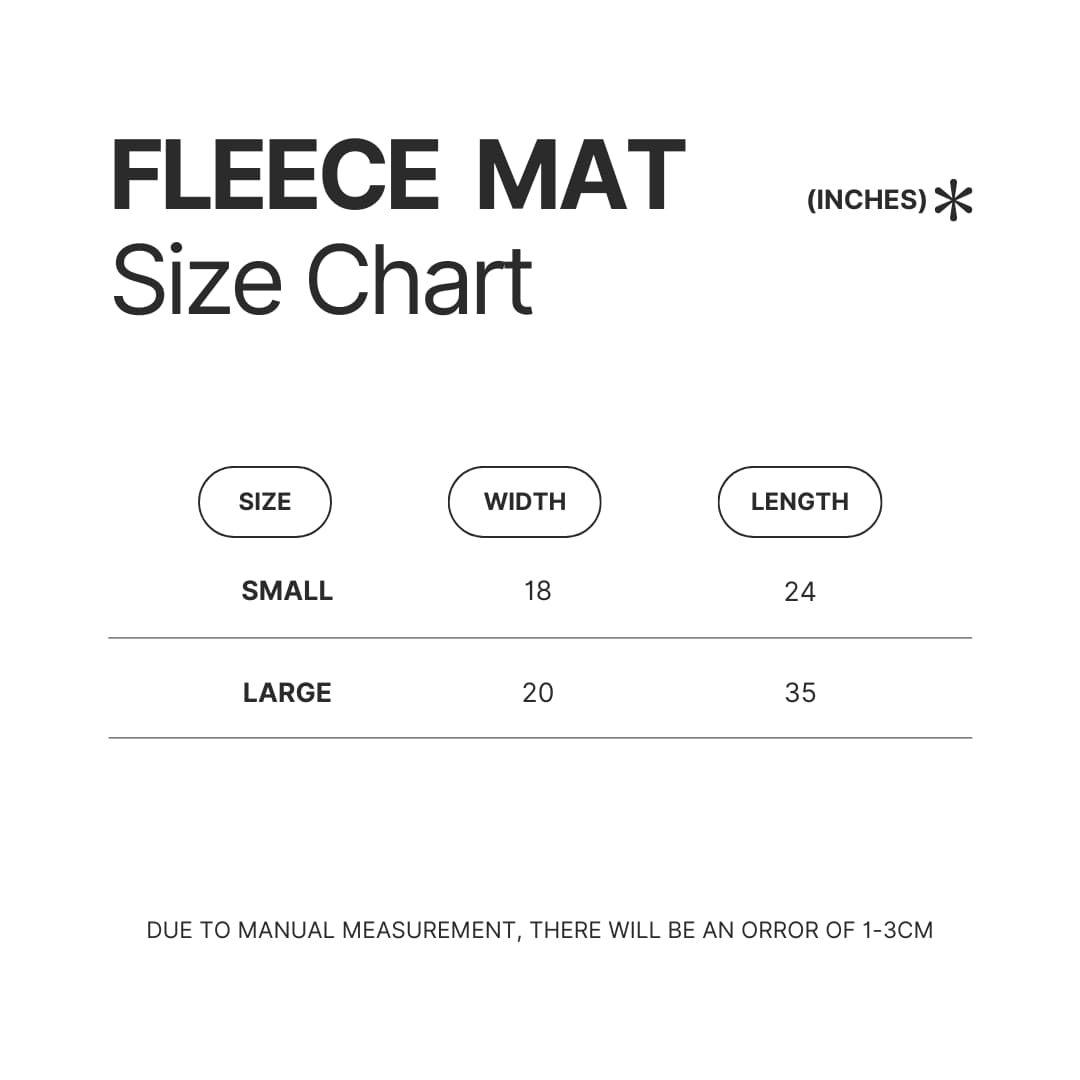 Fleece Mat Size Chart - Hellsing Merch