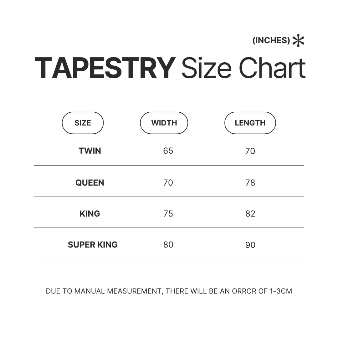 Tapestry Size Chart - Hellsing Merch