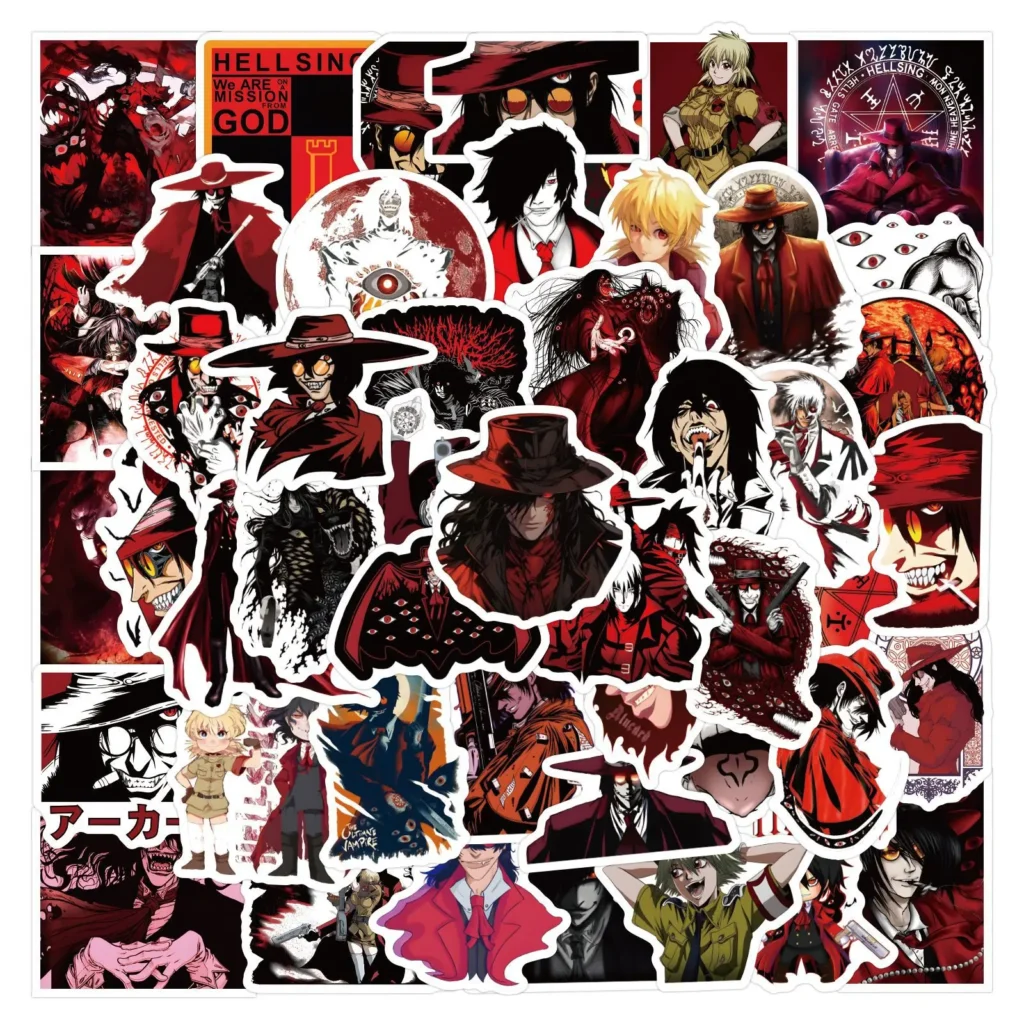 60Pcs Anime Hellsing Stickers Graffiti for Laptop