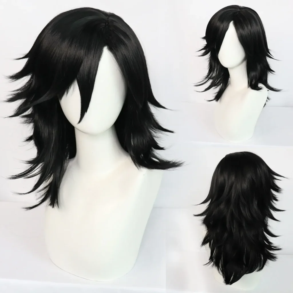 Hellsing Alucard Red Trench Cosplay with Wig – Vampire Black Synthetic Hair