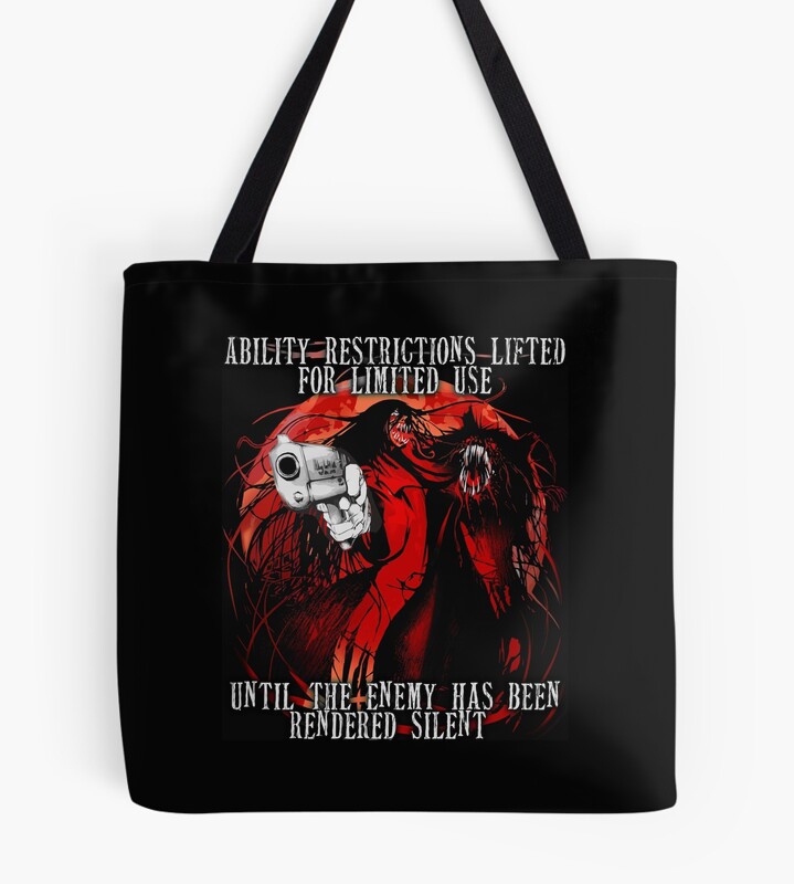 Last Rite Hellsing Alucard Dread Silence Tote Bag