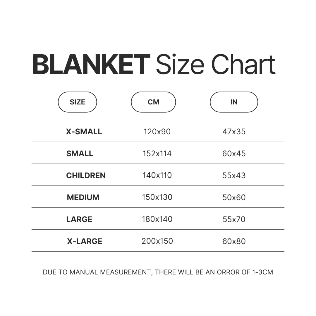 Blanket Size Chart - Hellsing Merch